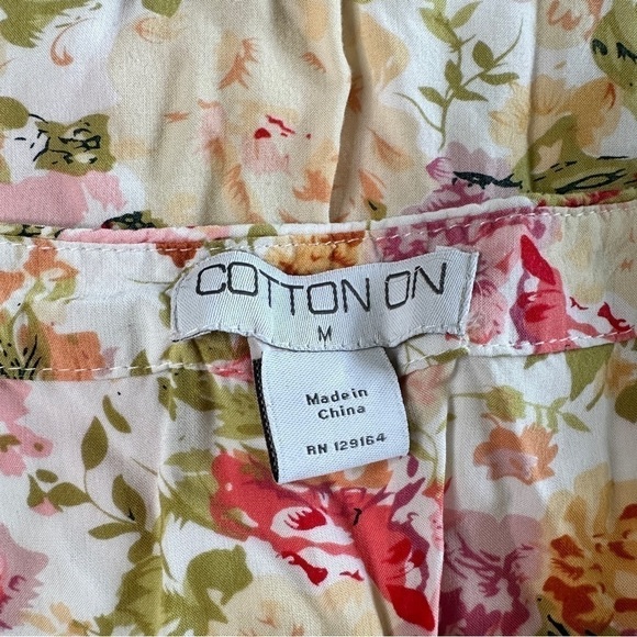 COTTON On Size M Dress Short Sleeve Romantic Floral Pattern Summer Preppy Beachy - Picture 4 of 5